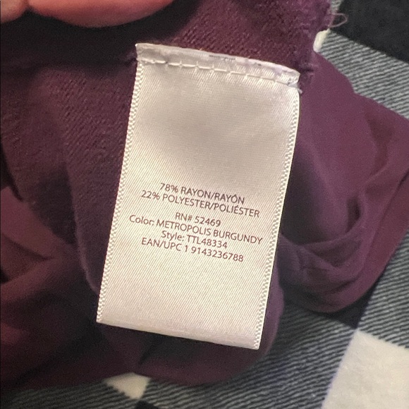 Time & Tru Metropolis Burgundy Cardigan size XXL (20) - Picture 9 of 10